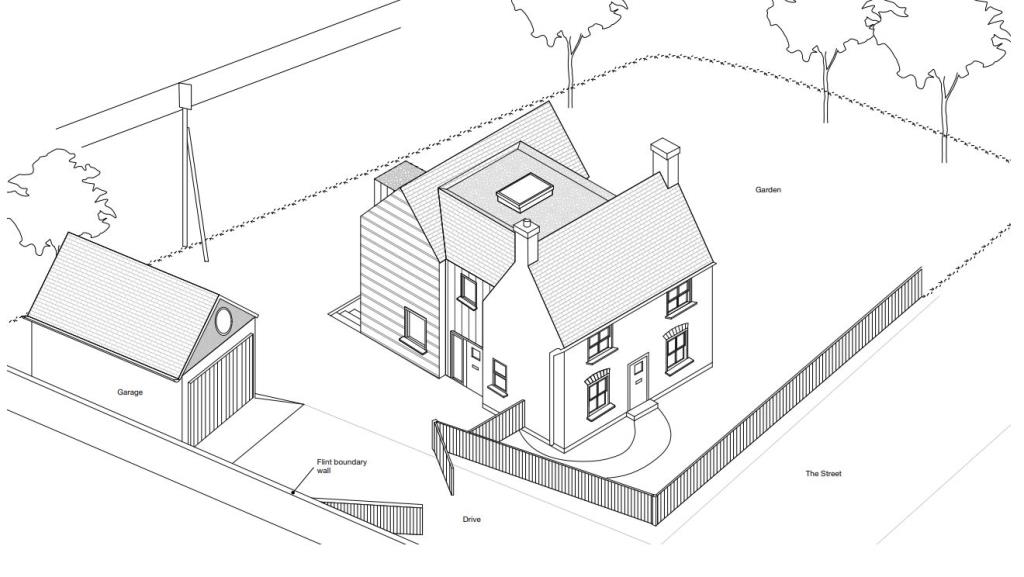 Lot: 138 - ATTRACTIVE COTTAGE WITH PERMISSION FOR LARGE EXTENSION - Proposed elevation of new development